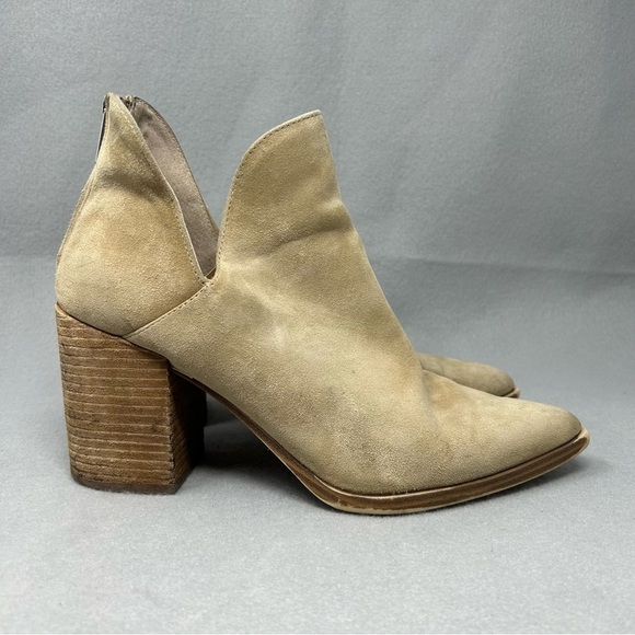 Steve Madden Boots Womens Size 9M Suede Pointed Toe Block Heel V Cut Booties - Picture 3 of 12
